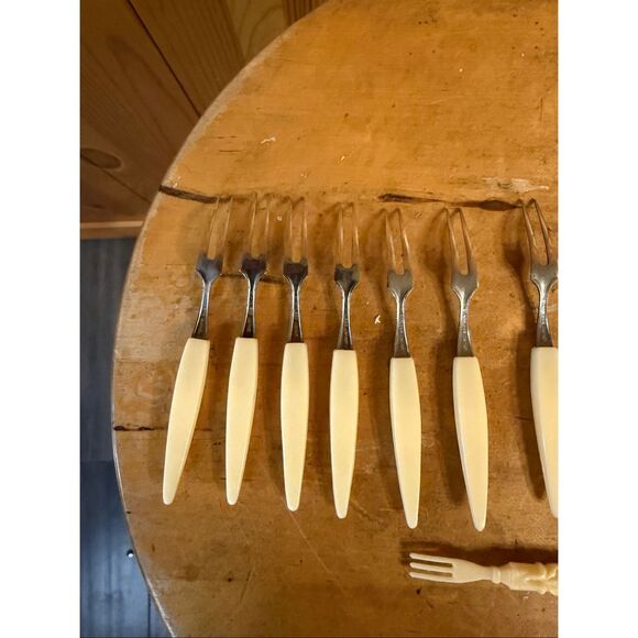 Vintage Mid Century Appetizer Fork Seafood Cheese Tray Lot Of 15 (6253) - Picture 6 of 9